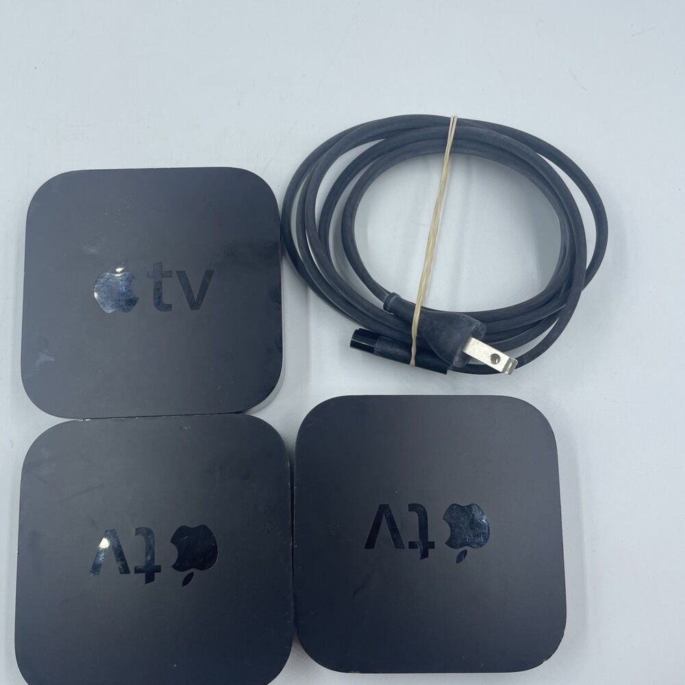 Lot Of 3 Apple TV A1469 3rd Generation HD Media Streamer, 1 Power Cord